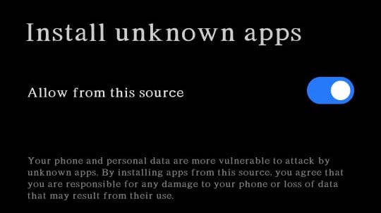 Install unknown apps