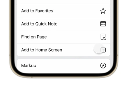 Safari add to home screen