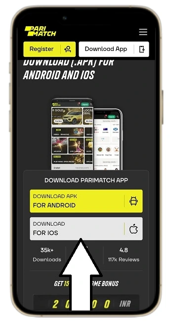 Parimatch Download APK for Iphone