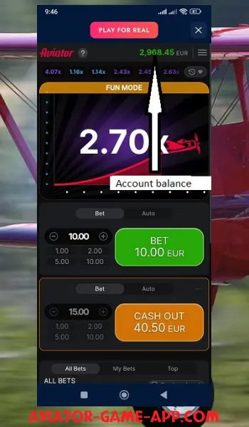 Aviator App Account Balance