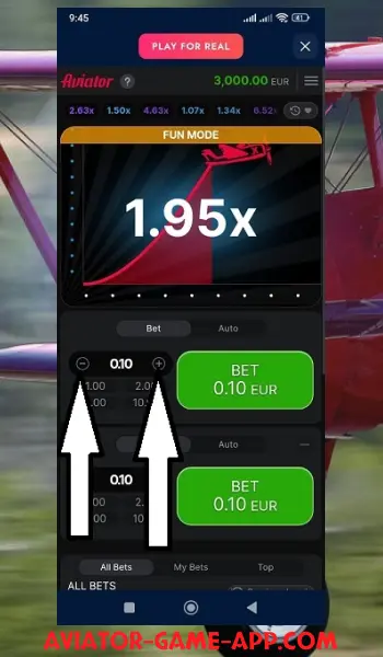 Aviator App Set a Bet Amount